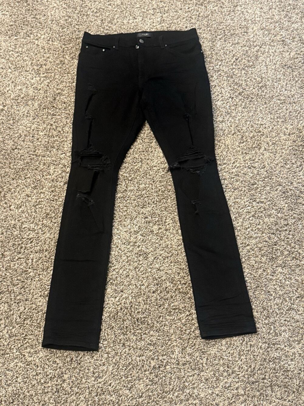 Amiri MX1 or Stack skinny-fit jeans in black Size 33 Men’s